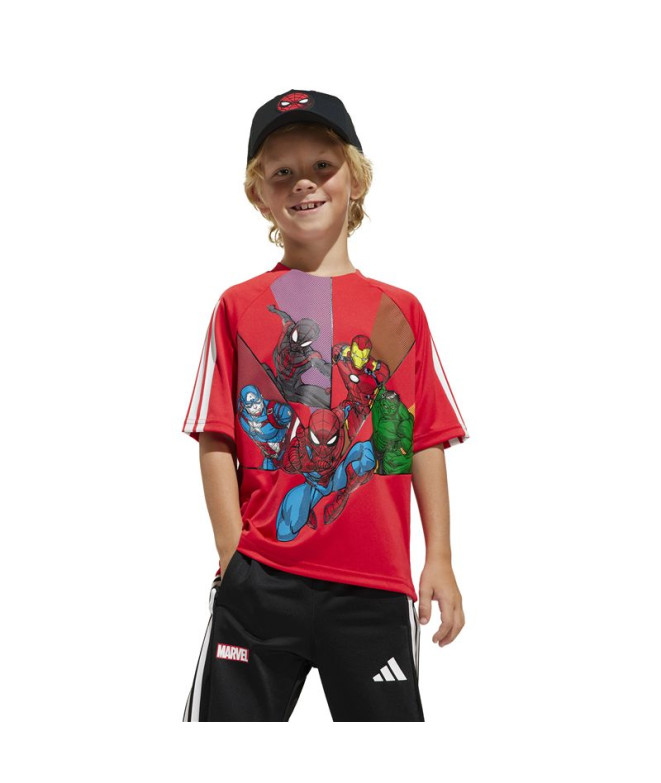 Camiseta adidas Lk Mrvl Sm Bebés Rubpur/Blanco