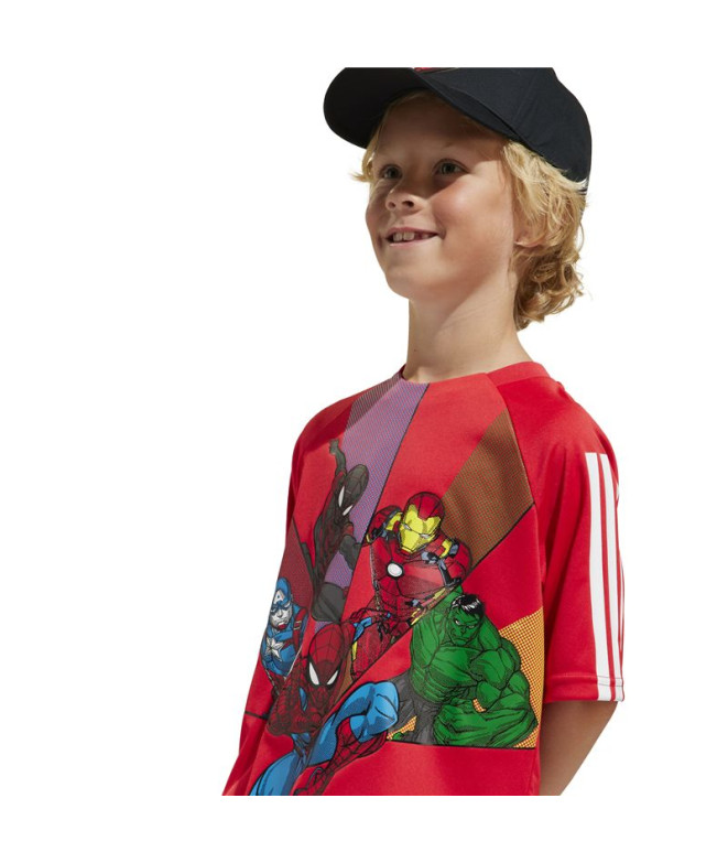 T-shirt adidas Lk Mrvl Sm Bébés Rubpur/Blanc