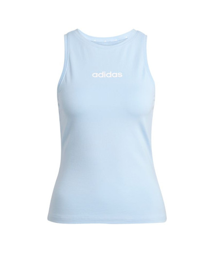 Camiseta adidas Lin Sj Tk Mulher Azul/Branco