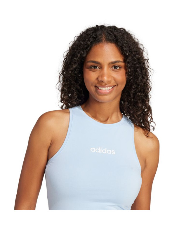 Camiseta adidas Lin Sj Tk Mulher Azul/Branco
