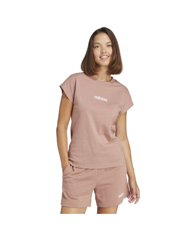 Camiseta Adidas Lin Sj Mulher Rosa/Branco