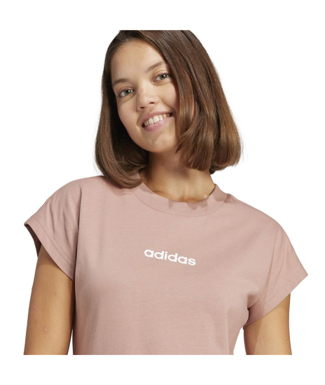 Camiseta Adidas Lin Sj Mulher Rosa/Branco