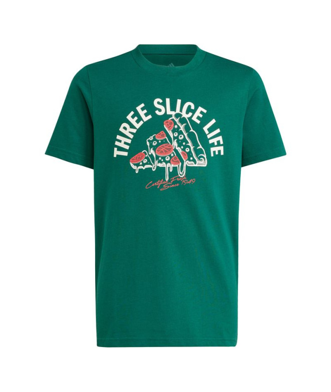 Camiseta adidas Pizza Infantil Verde Oscuro