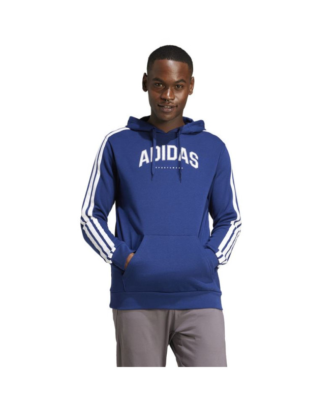 Moletom adidas Colleg Hood Homem Azul Escuro
