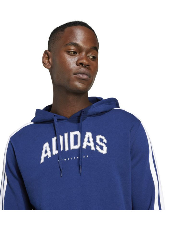 Moletom adidas Colleg Hood Homem Azul Escuro