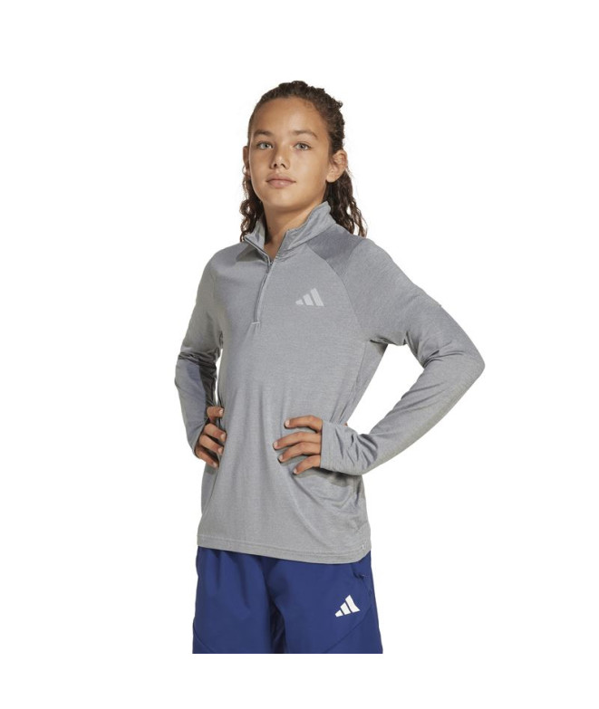 T-shirt de Fitness adidas Gt Pz Zip Ls Enfant Gris