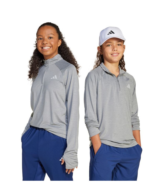 T-shirt de Fitness adidas Gt Pz Zip Ls Enfant Gris