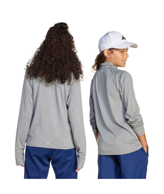 T-shirt de Fitness adidas Gt Pz Zip Ls Enfant Gris