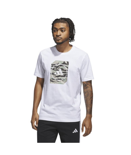 Camiseta adidas Camo Box Homem Branco 2