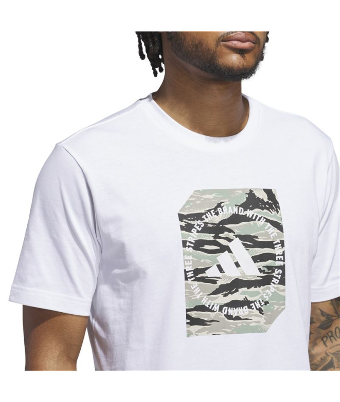 Camiseta adidas Camo Box Homem Branco