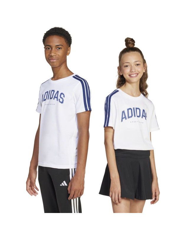 Camiseta adidas Colleg Infantil Branco
