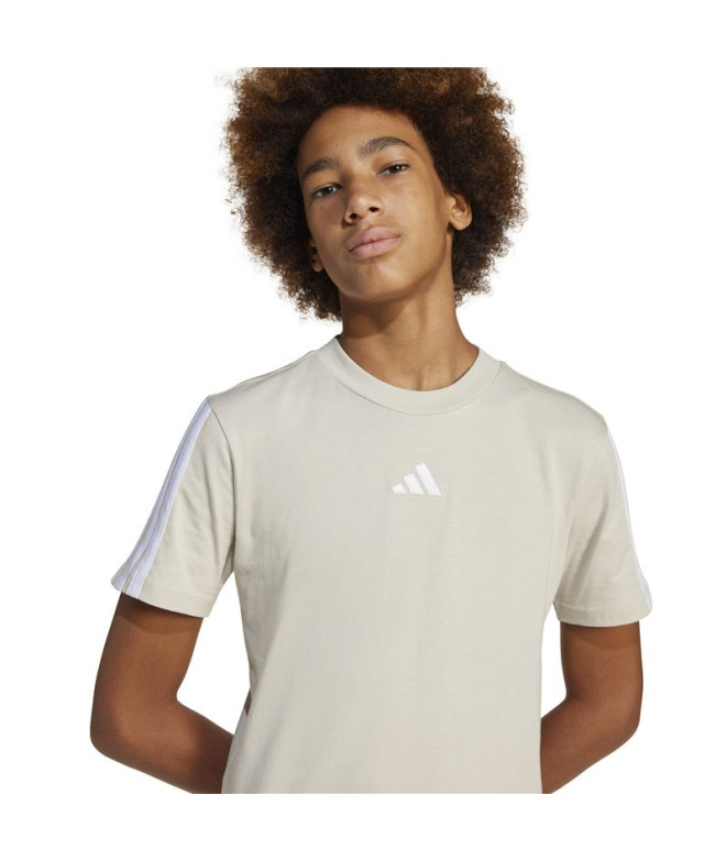 Camiseta adidas 3Bandas 160 Infantil Azul/Branco