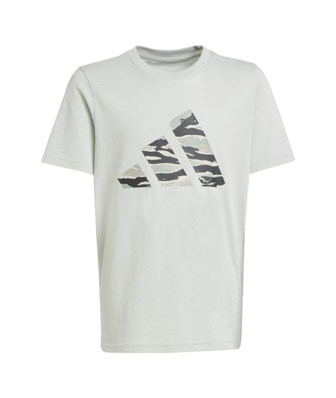 T-shirt adidas Logo Camo Enfant Argent