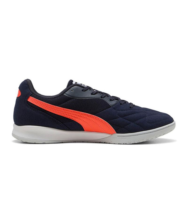 Zapatillas De Fútbol Puma King It New Navy-Glowing Red-Silver Mist Infantil