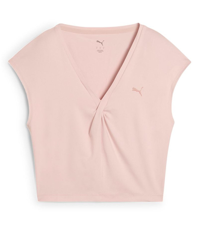 Camiseta de Fitness Puma Move Cloudpsun Twist, Rosa Quartzo, Mulher