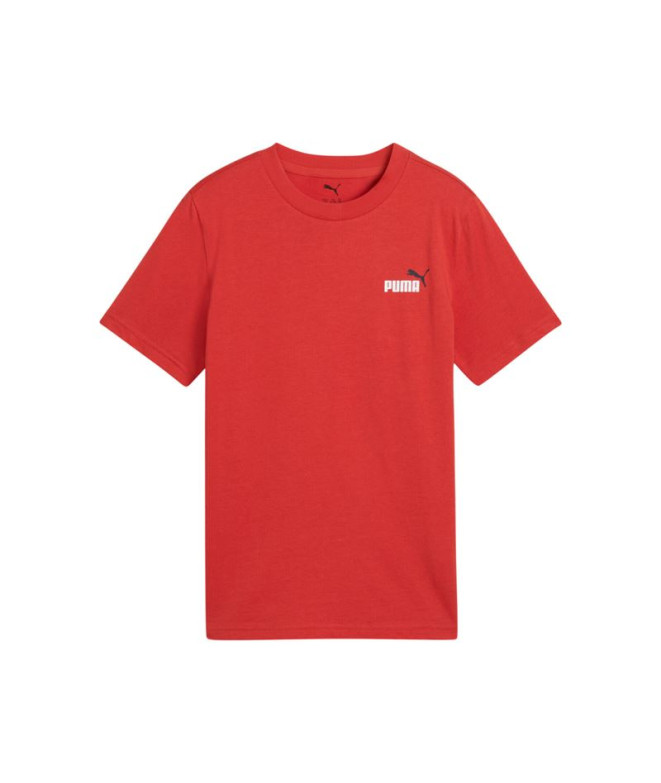 Camiseta Puma Essentials 2 Cores Pequeno Não,Vermelho Fogo Infantil