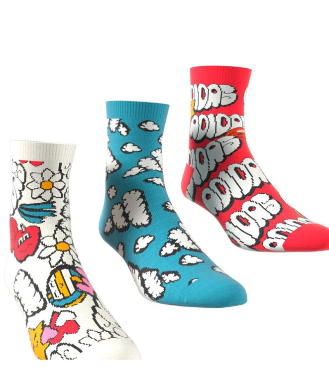 Chaussettes adidas Lk F 3Pp Enfant Rouge