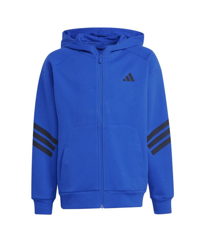 Sweat adidas Future Icons 3Bandas Fz Hd Enfant Bleu/Noir