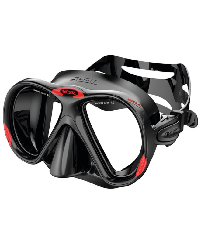 Mascara de buceo Seac Iena S/Bl Negro/Rojo