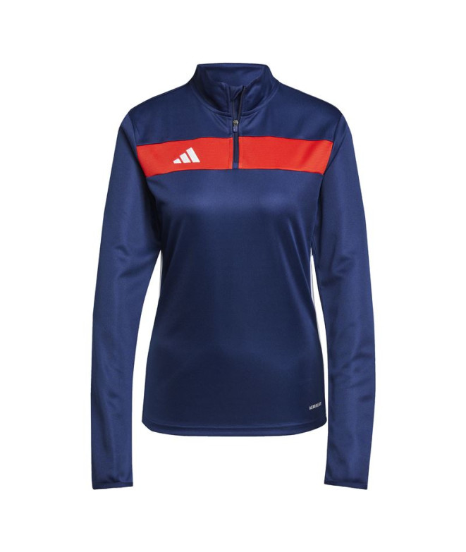 Camiseta de Futebol adidas Tiro Es Top Mulher Azul Marinho/Vermelho