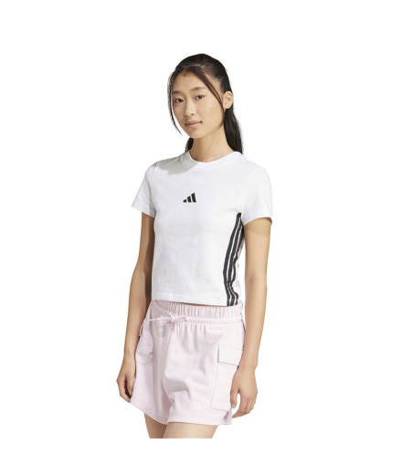 Camiseta adidas 3Bandas Sj Baby Mulher Branco/Preto 2