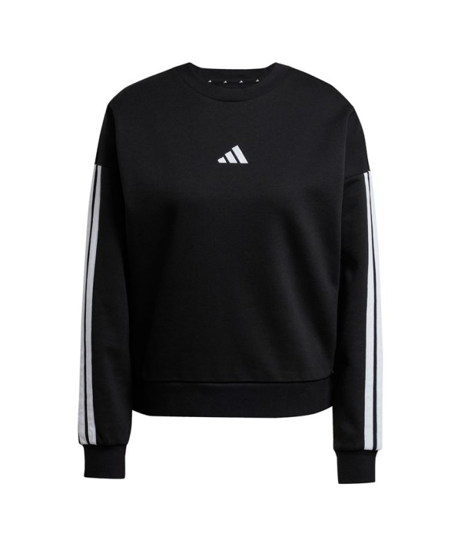 Sudadera adidas 3Bandas Fl Swt Mujer Negro/Blanco