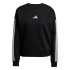 Sudadera adidas 3Bandas Fl Swt Mujer Negro/Blanco