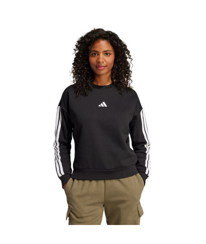 Moletom adidas 3Bandas Fl Swt Mulher Negro/Branco