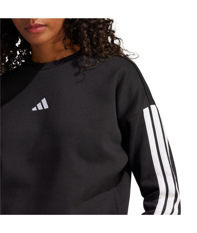 Moletom adidas 3Bandas Fl Swt Mulher Negro/Branco