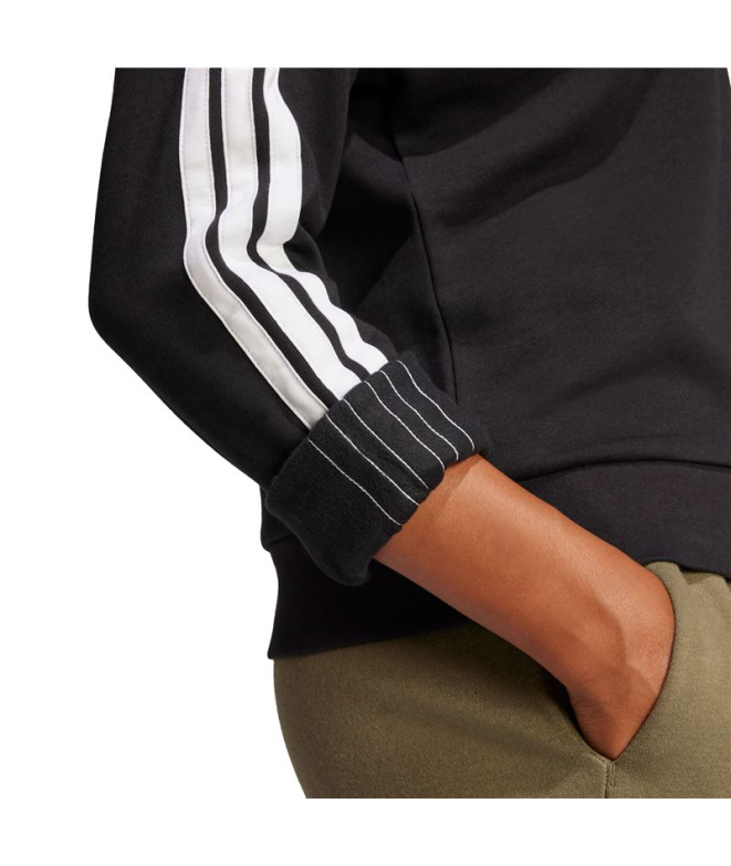 Moletom adidas 3Bandas Fl Swt Mulher Negro/Branco