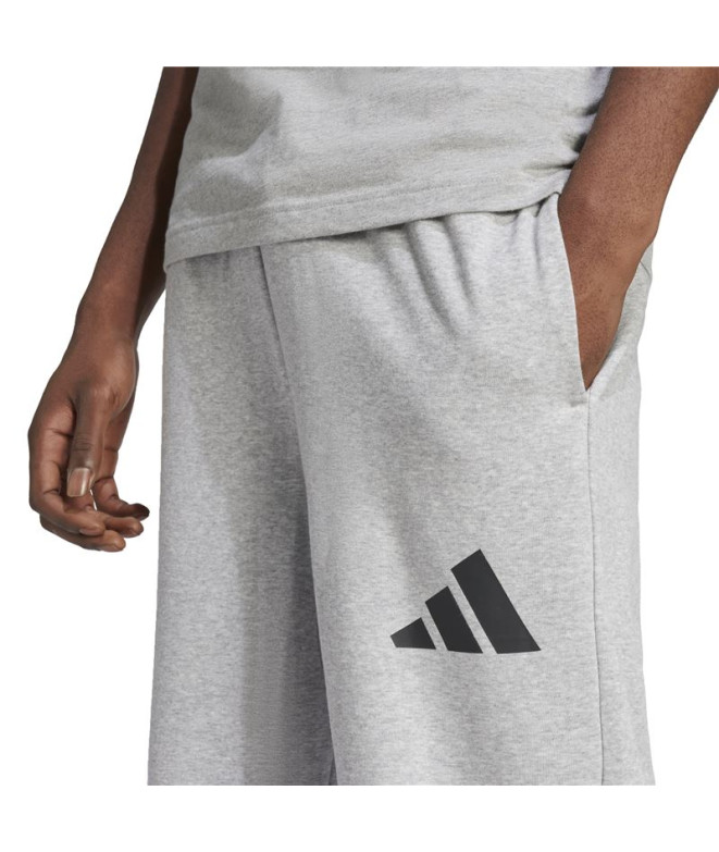 Calça adidas Wide French Terry Homem Cinza/Preto