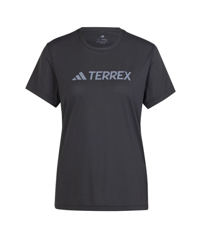 Camiseta de Montanha adidas Mt Log Tech Mulher Preto