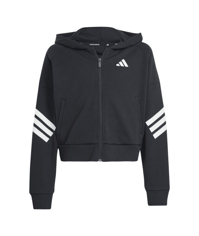 Sweat adidas Jg Future Icons 3Bandas Fz Fille Noir/Blanc