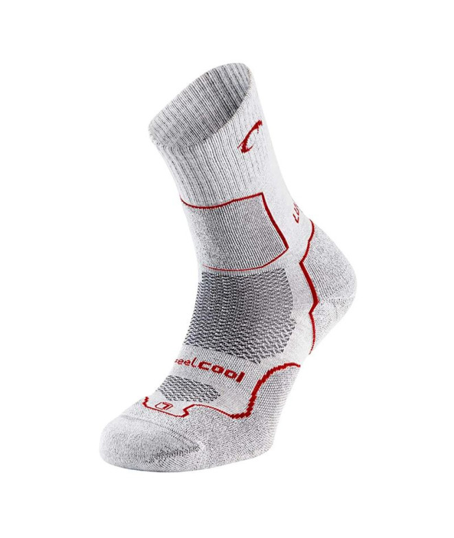 Meias De Montanha Lurbel Logan Five Cinza Gelo/Vermelho