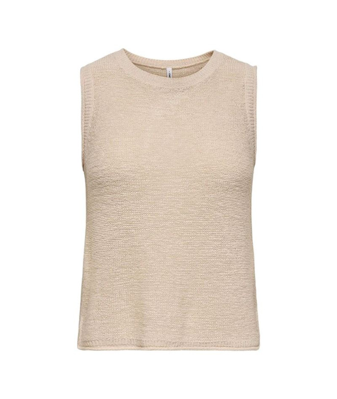 Camiseta Only Onlsunny O-Neck Tank Top Knt Noos Mulher Pumice Stone