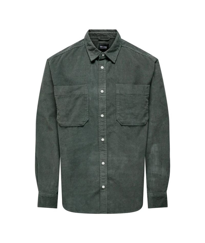 Camisa Only & Sons Onsalp Rlx 2Pkt Washd Cord Ls Noos Castor Gray Hombre