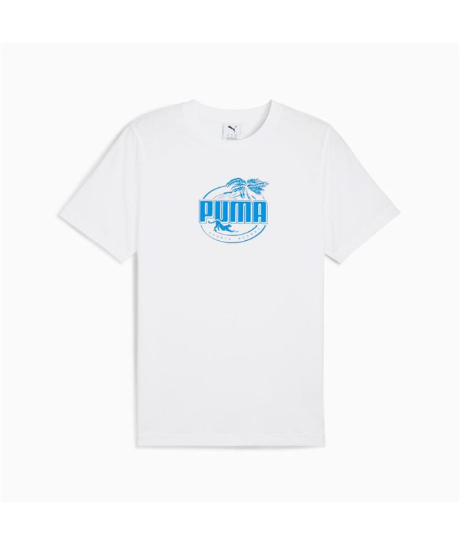 Camiseta Puma Palm Resort Graphic, White Hombre