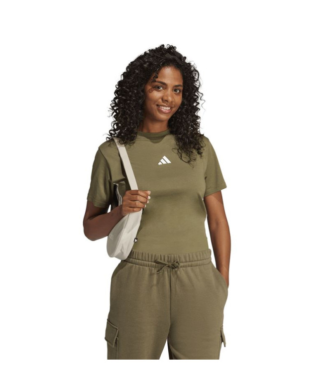 T-shirt adidas 3Bandas Sj Femme Vert Foncé/Blanc