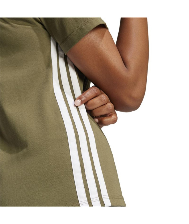 T-shirt adidas 3Bandas Sj Femme Vert Foncé/Blanc