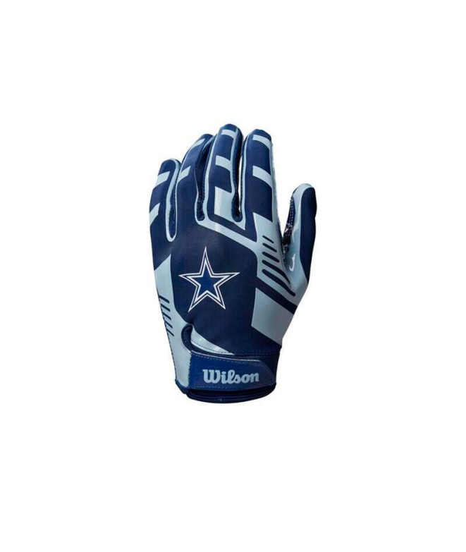 Luvas de Futebol Americano Wilson Ad Nfl Stretch Fit Dl Azul/Branco