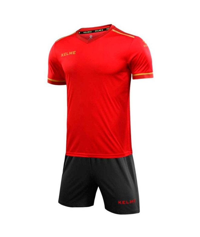 Conjunto de Fútbol Kelme Set S/S Segovia Hombre Rojo-Gris Oscuro
