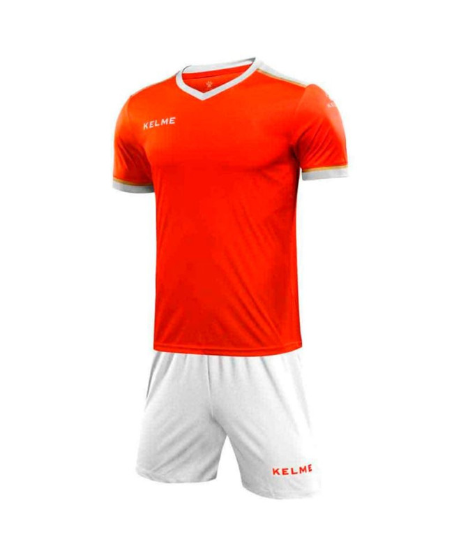 Conjunto de Fútbol Kelme Set S/S Segovia Hombre Naranja-Blanco