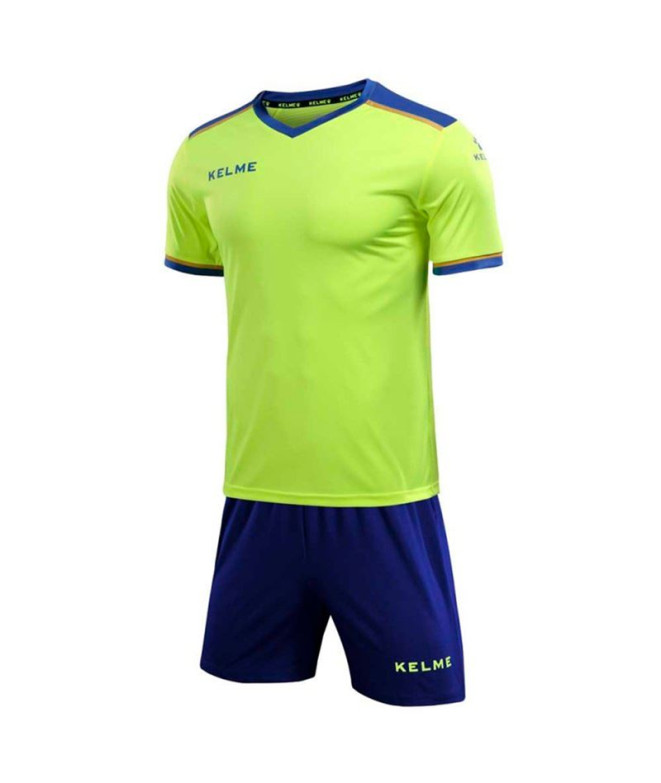 Conjunto de Fútbol Kelme Set S/S Segovia Infantil Amarillo -Azul Royal