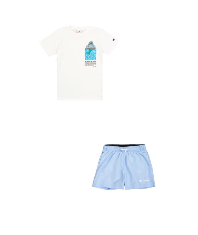 Conjunto Champion Infantil Blanco/Azul
