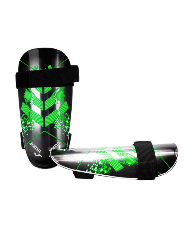 Caneleiras de Futebol Joma Defense Preto Verde Fluorescente