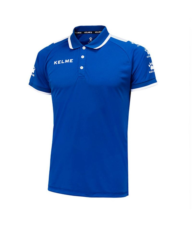 Polo de Futebol Kelme Polo S/S Lince Infantil Azul Royal-Branco