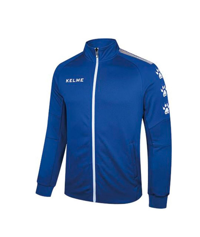 Casaco de Futebol Kelme Jaqueta de Treino Jr Infantil Azul-Royal-Branco