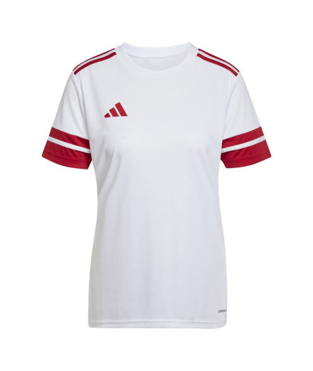 Camiseta de Futebol adidas Squadra25 Mulher Branco/Vermelho