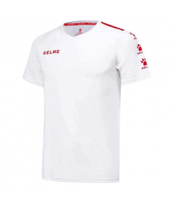 Camiseta de Futebol Kelme S/S Lince Homem Branco/Vermelho