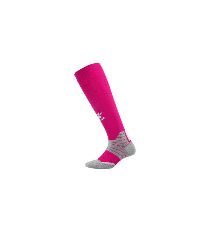 Meias de Futebol Kelme Meia Longa da Equipe Fúcsia/Branco